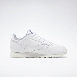 Adidasy Dziecięce Reebok Classic Leather Białe/Turkusowe/Fioletowe PL 34VPLOT